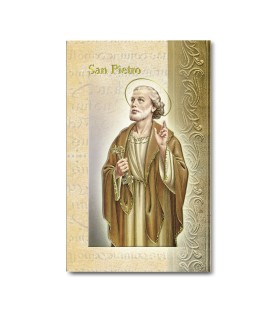Biglietto con biografia e preghiera a San Pietro in confezione da 20 pezzi
