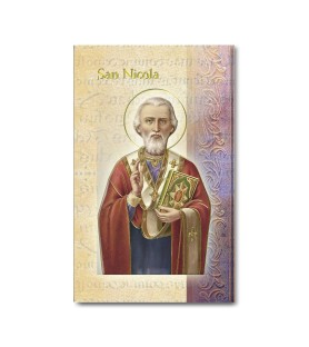 Biglietto con biografia e preghiera a San Nicola in confezione da 20 pezzi