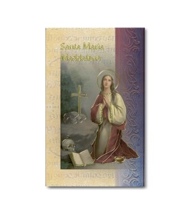 Biglietto con biografia e preghiera a Santa Maria Maddalena in confezione da 20 pezzi
