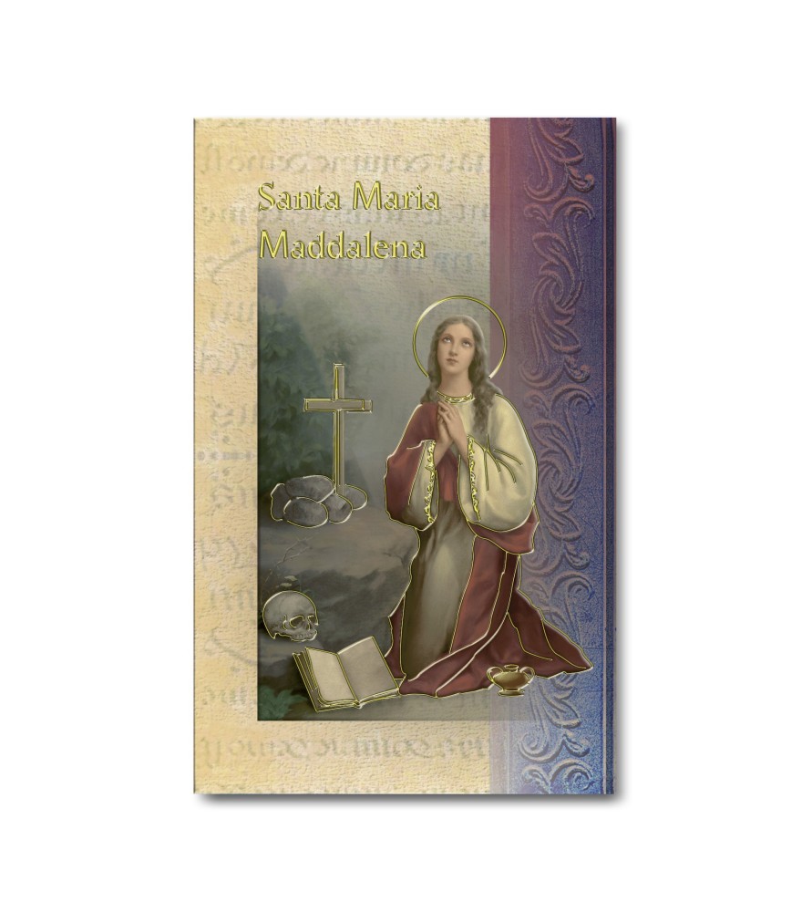 Biglietto con biografia e preghiera a Santa Maria Maddalena in confezione da 20 pezzi Biglietto con biografia e preghiera a Santa Maria Maddalena in confezione da 20 pezzi
