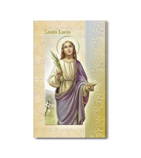Biglietto con biografia e preghiera a Santa Lucia in confezione da 20 pezzi