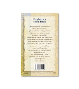 Biglietto con biografia e preghiera a Santa Lucia in confezione da 20 pezzi