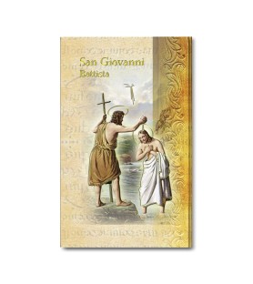 Biglietto con biografia e preghiera a San Giovanni Battista in confezione da 20 pezzi