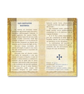 Biglietto con biografia e preghiera a San Giovanni Battista in confezione da 20 pezzi