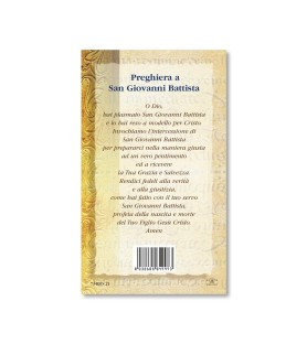 Biglietto con biografia e preghiera a San Giovanni Battista in confezione da 20 pezzi