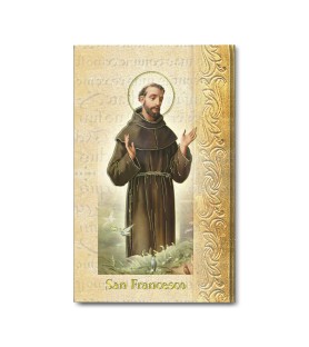 Biglietto con biografia e preghiera a San Francesco in confezione da 20 pezzi