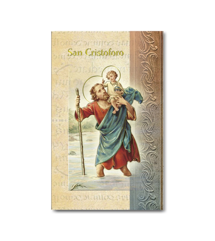 Biglietto con biografia e preghiera a San Cristoforo in confezione da 20 pezzi Biglietto con biografia e preghiera a San Cristoforo in confezione da 20 pezzi
