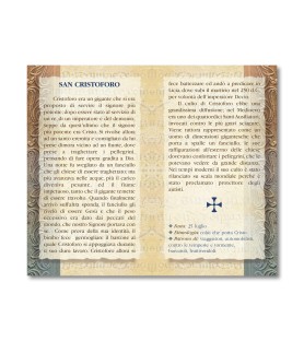Biglietto con biografia e preghiera a San Cristoforo in confezione da 20 pezzi