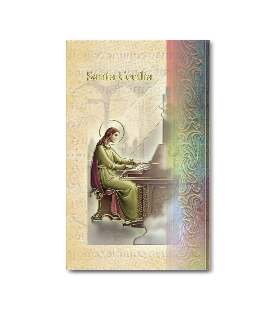 Biglietto con biografia e preghiera a Santa Cecilia in confezione da 20 pezzi Biglietto con biografia e preghiera a Santa Cecilia in confezione da 20 pezzi