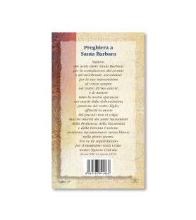 Biglietto con biografia e preghiera a Santa Barbara in confezione da 20 pezzi