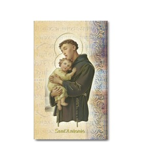 Biglietto con biografia e preghiera a Sant'Antonio in confezione da 20 pezzi