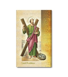 Biglietto con biografia e preghiera a Sant'Andrea in confezione da 20 pezzi