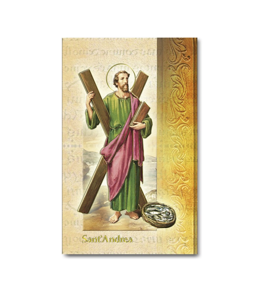 Biglietto con biografia e preghiera a Sant'Andrea in confezione da 20 pezzi Biglietto con biografia e preghiera a Sant'Andrea in confezione da 20 pezzi