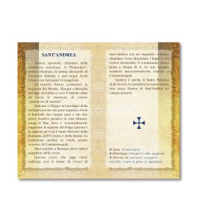 Biglietto con biografia e preghiera a Sant'Andrea in confezione da 20 pezzi