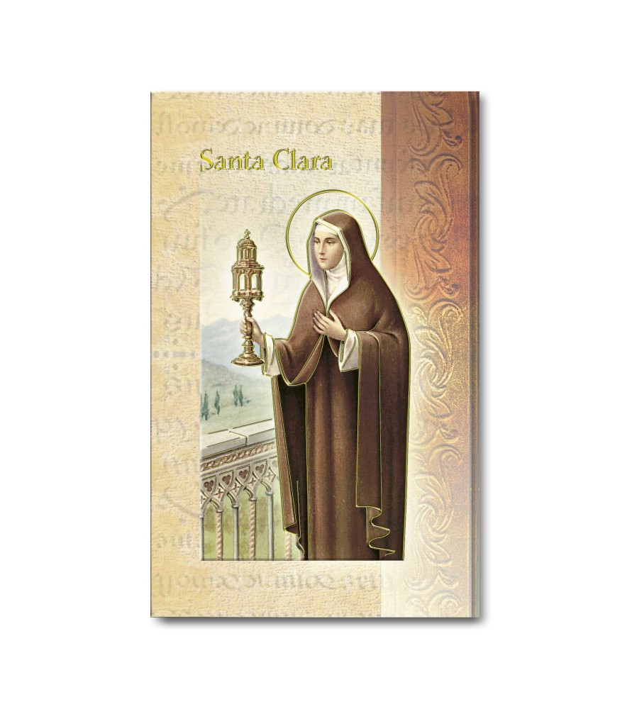 Biglietto con biografia e preghiera a Santa Clara in confezione da 20 pezzi Biglietto con biografia e preghiera a Santa Clara in confezione da 20 pezzi