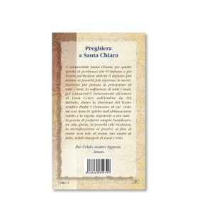 Biglietto con biografia e preghiera a Santa Clara in confezione da 20 pezzi