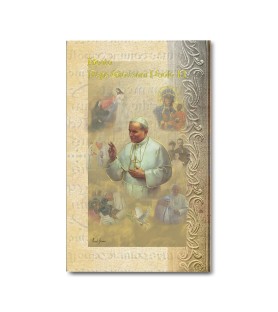Biglietto con biografia e preghiera a Beato Papa Giovanni Paolo II in confezione da 20 pezzi
