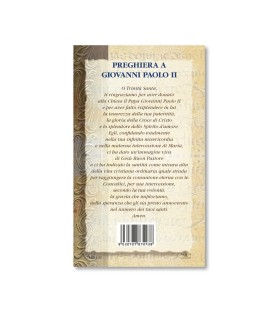 Biglietto con biografia e preghiera a Beato Papa Giovanni Paolo II in confezione da 20 pezzi