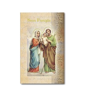 Biglietto con biografia e preghiera alla Sacra Famiglia in confezione da 20 pezzi