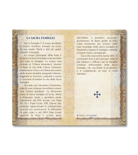 Biglietto con biografia e preghiera alla Sacra Famiglia in confezione da 20 pezzi