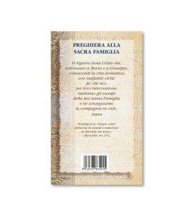 Biglietto con biografia e preghiera alla Sacra Famiglia in confezione da 20 pezzi
