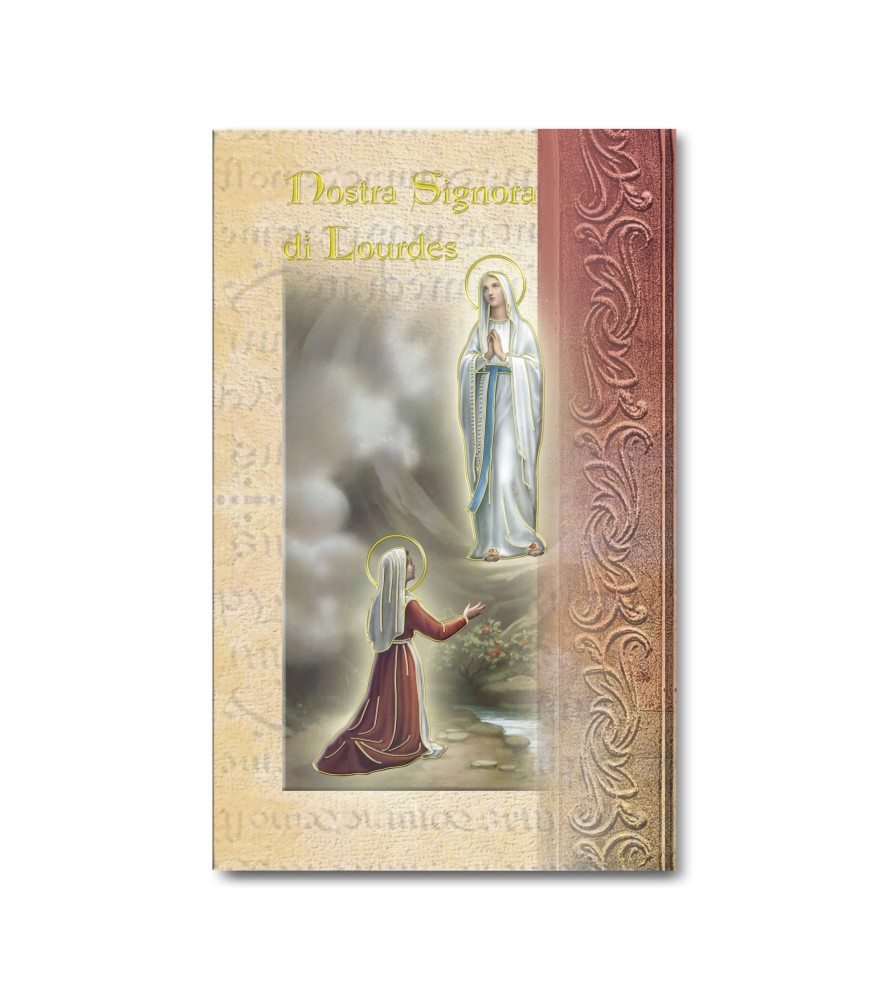 Biglietto con biografia e preghiera alla Madonna di Lourdes in confezione da 20 pezzi Biglietto con biografia e preghiera alla Madonna di Lourdes in confezione da 20 pezzi