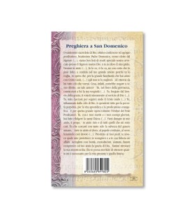 Biglietto con biografia e preghiera a San Domenico in confezione da 20 pezzi