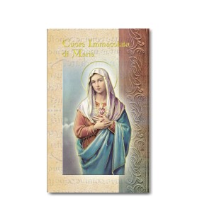 Biglietto con biografia e preghiera al Cuore Immacolato di Maria