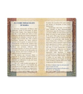 Biglietto con biografia e preghiera al Cuore Immacolato di Maria
