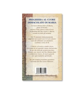 Biglietto con biografia e preghiera al Cuore Immacolato di Maria