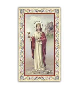 Pacchetto da 100 copie di: Santino San Francesco Saverio con preghiera e finiture in oro a caldo