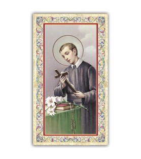 Pacchetto da 100 copie di: Santino Sant'Ignazio di Loyola con preghiera e finiture in oro a caldo