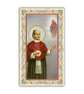 Pacchetto da 100 copie di: Santino Madonna del Carmelo con preghiera e finiture in oro a caldo