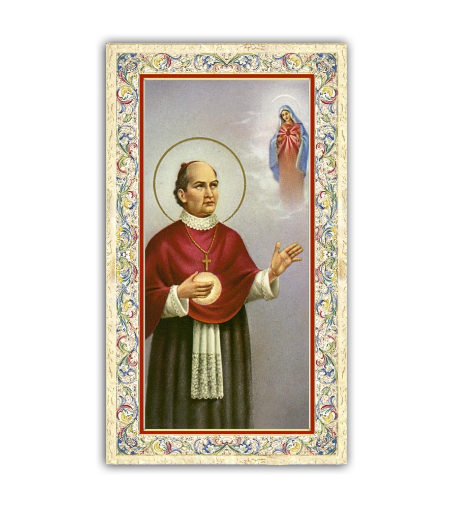 Pacchetto da 100 copie di: Santino Madonna del Carmelo con preghiera e finiture in oro a caldo