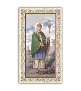 Pacchetto da 100 copie di: Santino Santa Lucia con preghiera e finiture in oro a caldo