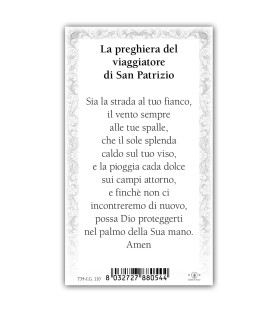 Pacchetto da 100 copie di: Santino Santa Lucia con preghiera e finiture in oro a caldo