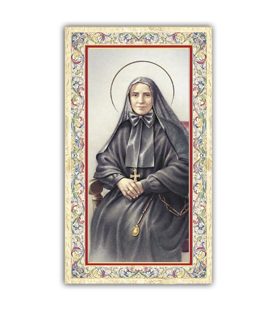 Pacchetto da 100 copie di: Santino Santa Maria Goretti con preghiera e finiture in oro a caldo Pacchetto da 100 copie di: Santino Santa Maria Goretti con preghiera e finiture in oro a caldo
