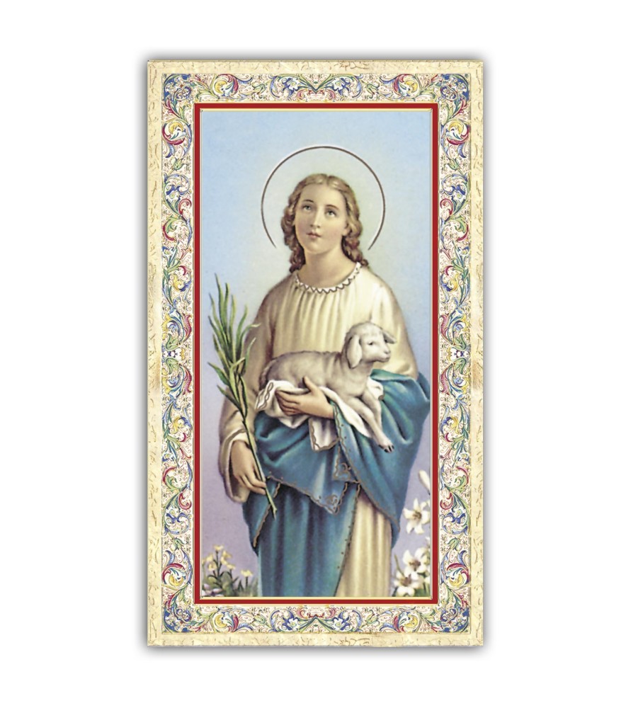 Pacchetto da 100 copie di: Santino Santa Caterina da Siena con preghiera e finiture in oro a caldo Pacchetto da 100 copie di: Santino Santa Caterina da Siena con preghiera e finiture in oro a caldo