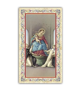 Pacchetto da 100 copie di: Santino San Giovanni Maria Vianney con preghiera e finiture in oro a caldo