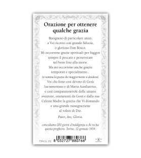 Pacchetto da 100 copie di: Santino volto di Gesù coronato di spine con preghiera e finiture in oro a caldo