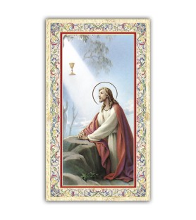 Pacchetto da 100 copie di: Santino Santa Giovanna d'Arco con preghiera e finiture in oro a caldo