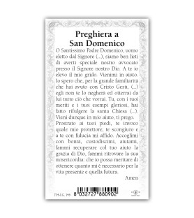 Pacchetto da 100 copie di: Santino Santa Chiara con preghiera e finiture in oro a caldo