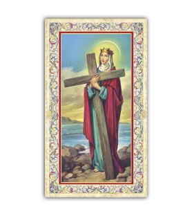 Pacchetto da 100 copie di: Santino Santa Teresa d'Avila con preghiera e finiture in oro a caldo