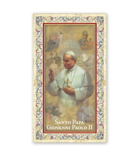 Pacchetto da 100 copie di: Santino Statua della Madonna di Loreto con preghiera e finiture in oro a caldo