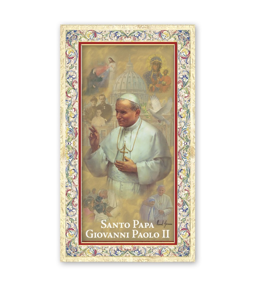 Pacchetto da 100 copie di: Santino Statua della Madonna di Loreto con preghiera e finiture in oro a caldo Pacchetto da 100 copie di: Santino Statua della Madonna di Loreto con preghiera e finiture in oro a caldo