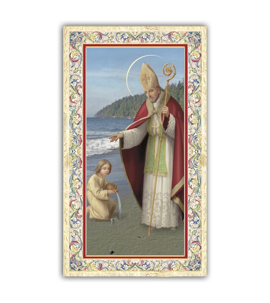 Pacchetto da 100 copie di: Santino San Guglielmo con preghiera e finiture in oro a caldo Pacchetto da 100 copie di: Santino San Guglielmo con preghiera e finiture in oro a caldo