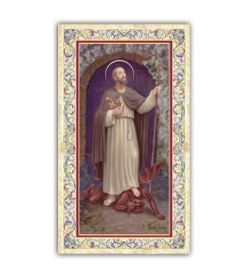 Pacchetto da 100 copie di: Santino Santa Filomena con preghiera e finiture in oro a caldo