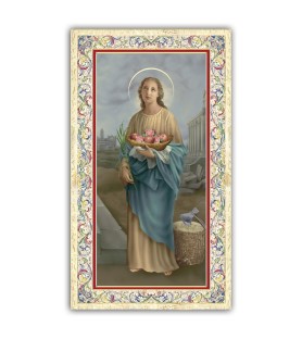Pacchetto da 100 copie di: Santino Santa Veronica con preghiera e finiture in oro a caldo