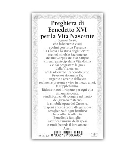 Pacchetto da 100 copie di: Santino San Michele Arcangelo con preghiera e finiture in oro a caldo