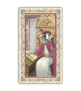 Pacchetto da 100 copie di: Santino Adorazione dei Magi con preghiera e finiture in oro a caldo